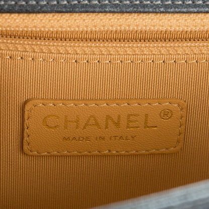 Chanel Metallic Calfskin Quilted Large Boy Flap Dark Grey 7 of 8