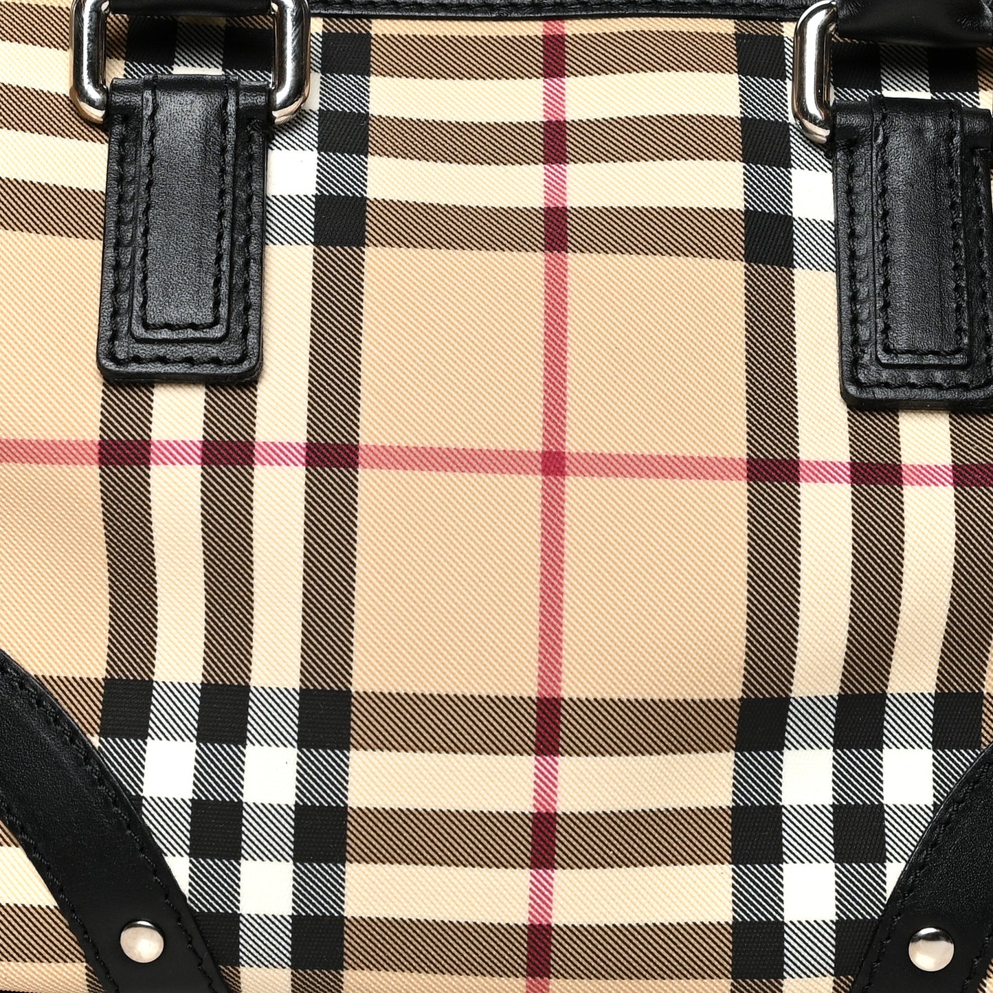 House Check Studded Satchel Black