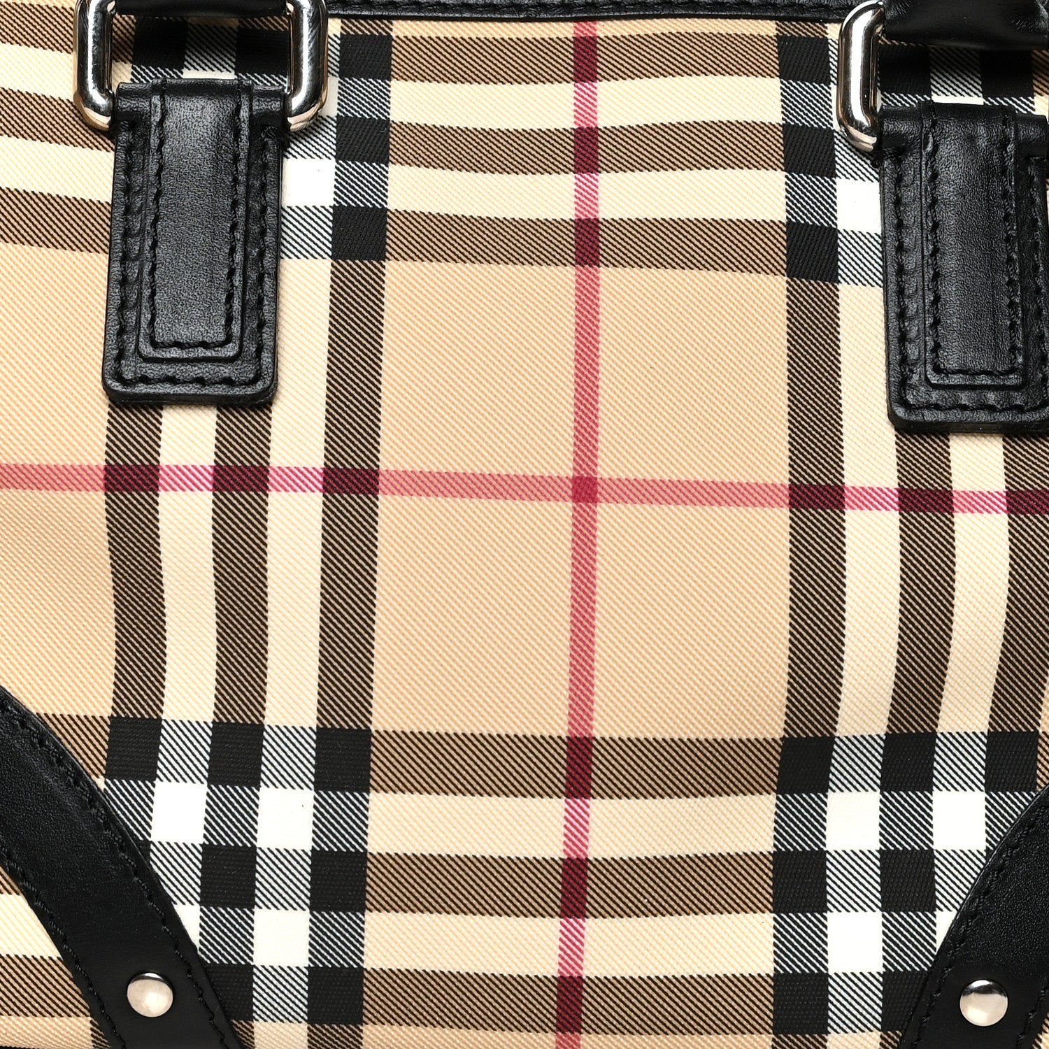 Burberry House Check Studded Satchel Black 8 of 10