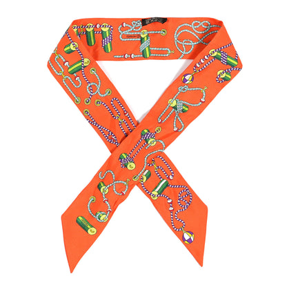 Hermes Silk Cordages Twilly Scarf Orange 1 of 3