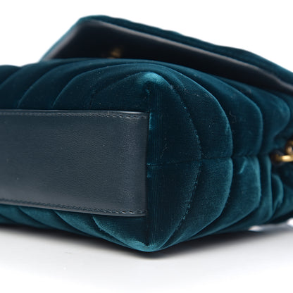Saint Laurent Velvet Y Quilted Monogram Toy Loulou Chain Satchel Dark Ottanio 8 of 10