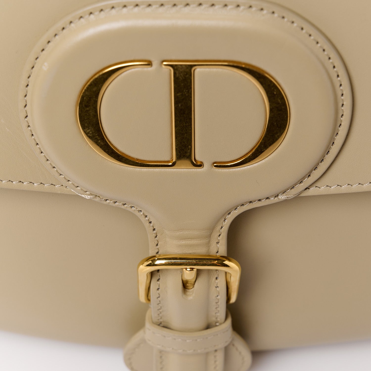 Christian Dior CHRISTIAN DIOR Grained Calfskin Large Bobby Flap Beige 11 of 13