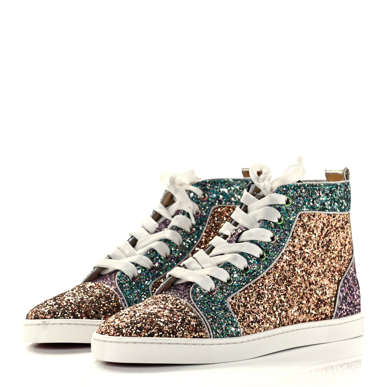 Christian Louboutin Bip Bip Glitter Womens Orlato Flat Sneakers 37 Multicolor 2 of 12