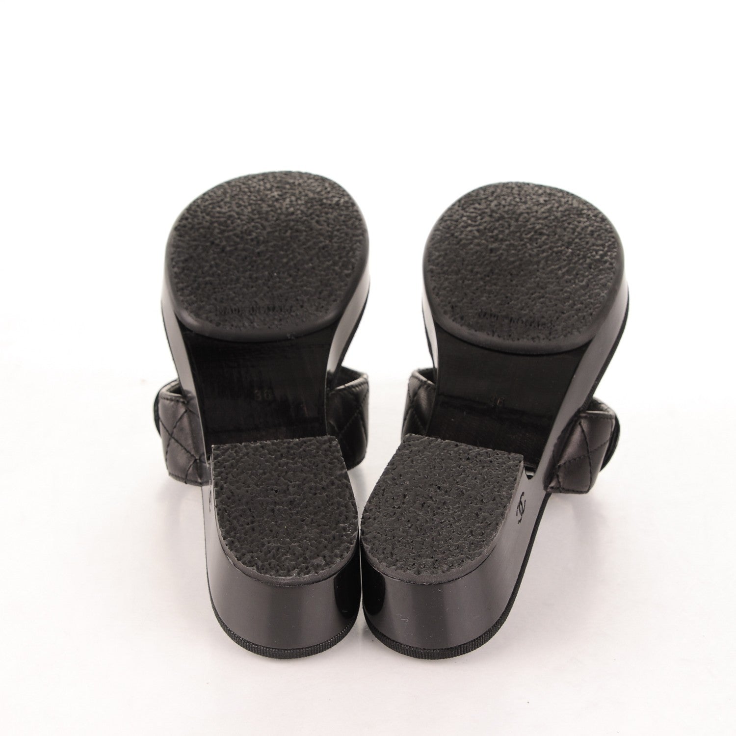 Chanel Lambskin Quilted CC Turnlock Sandals 36 Black 5 of 6