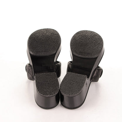Chanel Lambskin Quilted CC Turnlock Sandals 36 Black 5 of 6