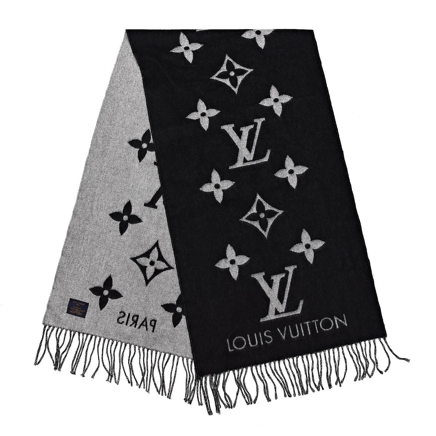 Cashmere Monogram Reykjavik Scarf Black