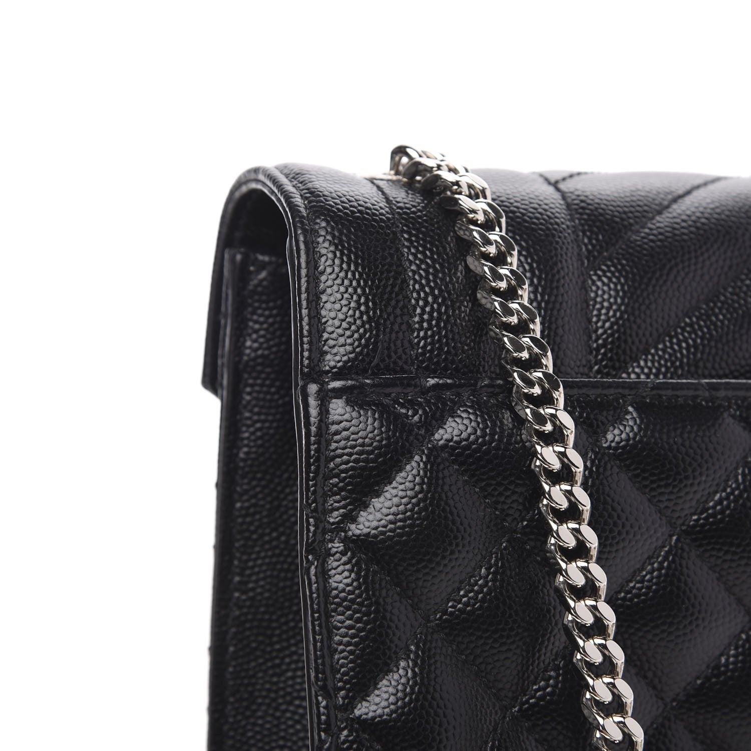 Saint Laurent Grain De Poudre Textured Mixed Matelasse Triquilt Small Monogram Satchel Black 11 of 12