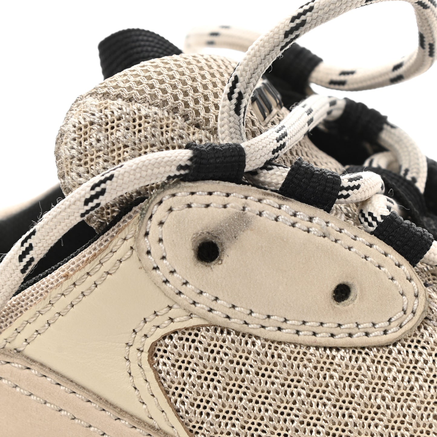 Fabric Mesh Womens Triple S Sneakers 40 Beige Black