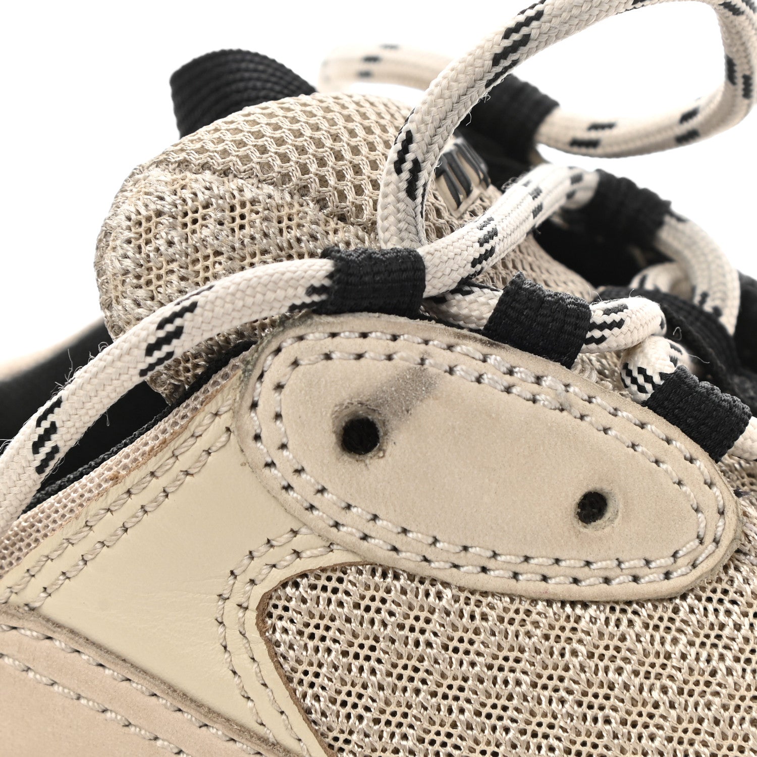 Balenciaga Fabric Mesh Womens Triple S Sneakers 40 Beige Black 9 of 10