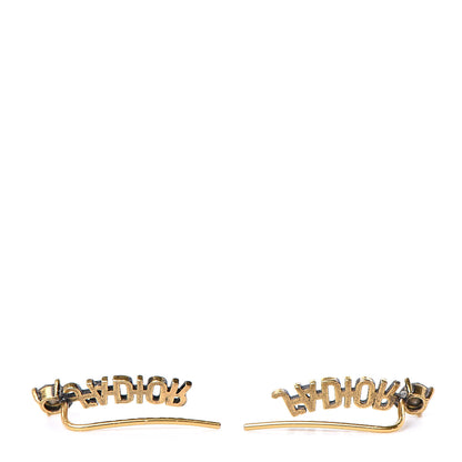 Christian Dior Metal Crystal J'Adior Earrings Aged Gold 3 of 4
