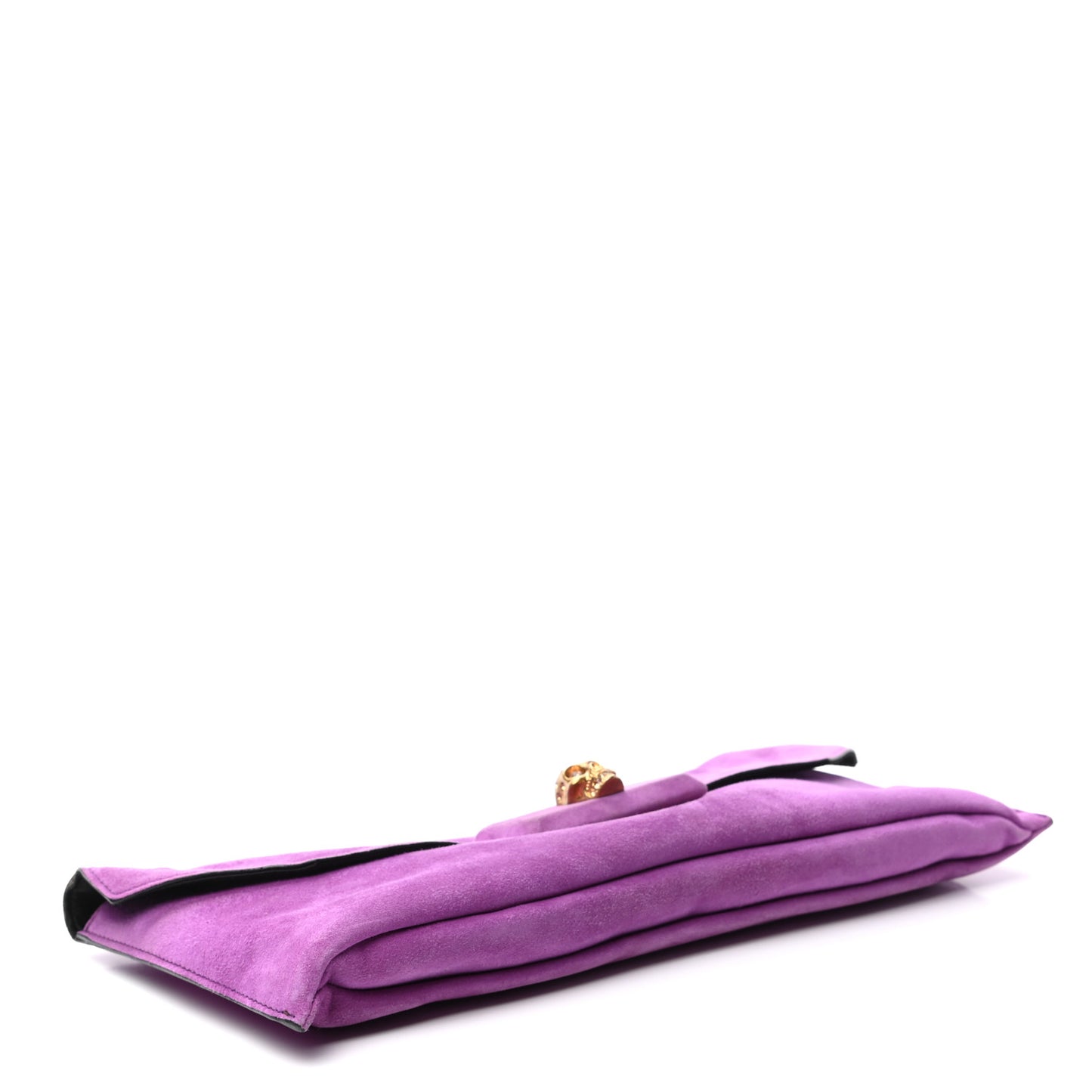 Suede Skull Clutch Purple
