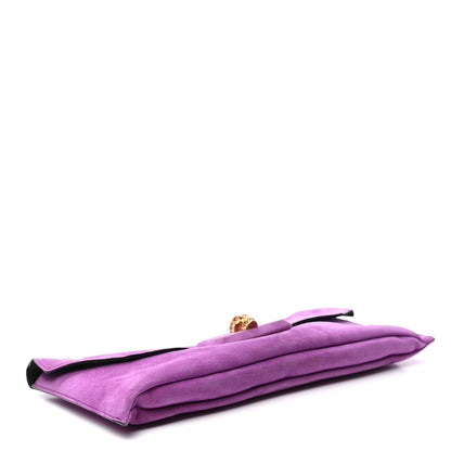 Alexander McQueen Suede Skull Clutch Purple 4 of 9