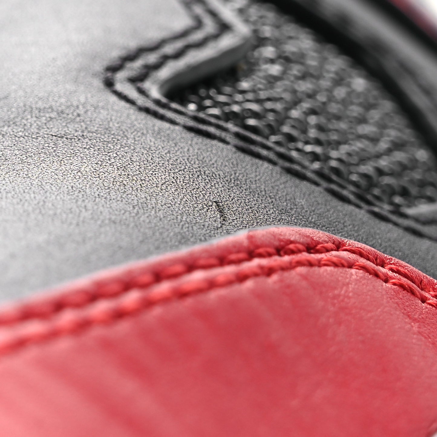 Stingray Calfskin Perforated Sneaker Clutch Black Red White