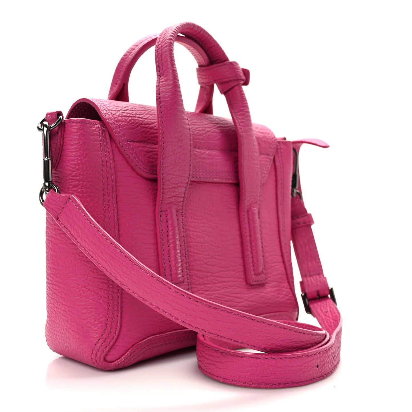 Textured Calfskin Mini Pashli Satchel Bright Fuchsia