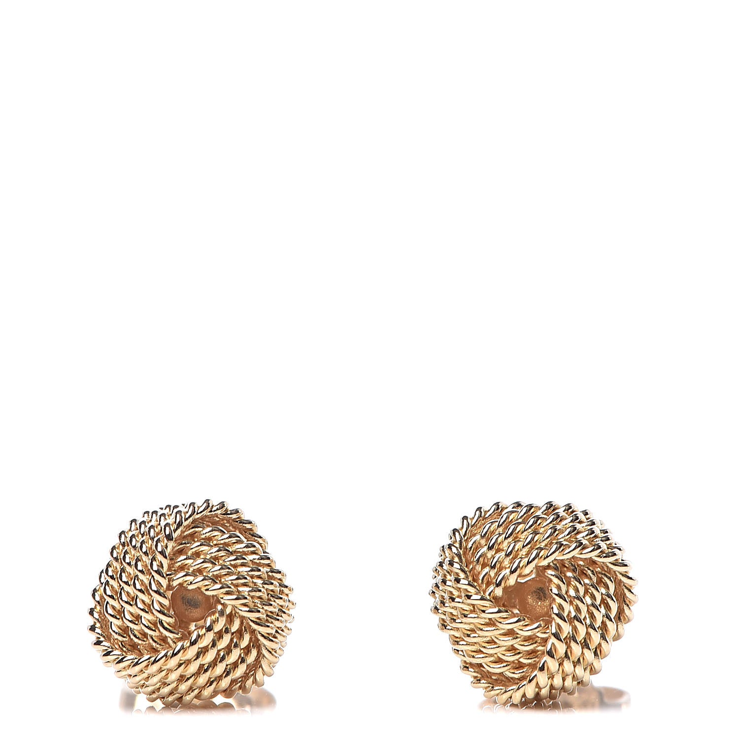 Tiffany 18K Yellow Gold Twist Knot Earrings 1 of 5