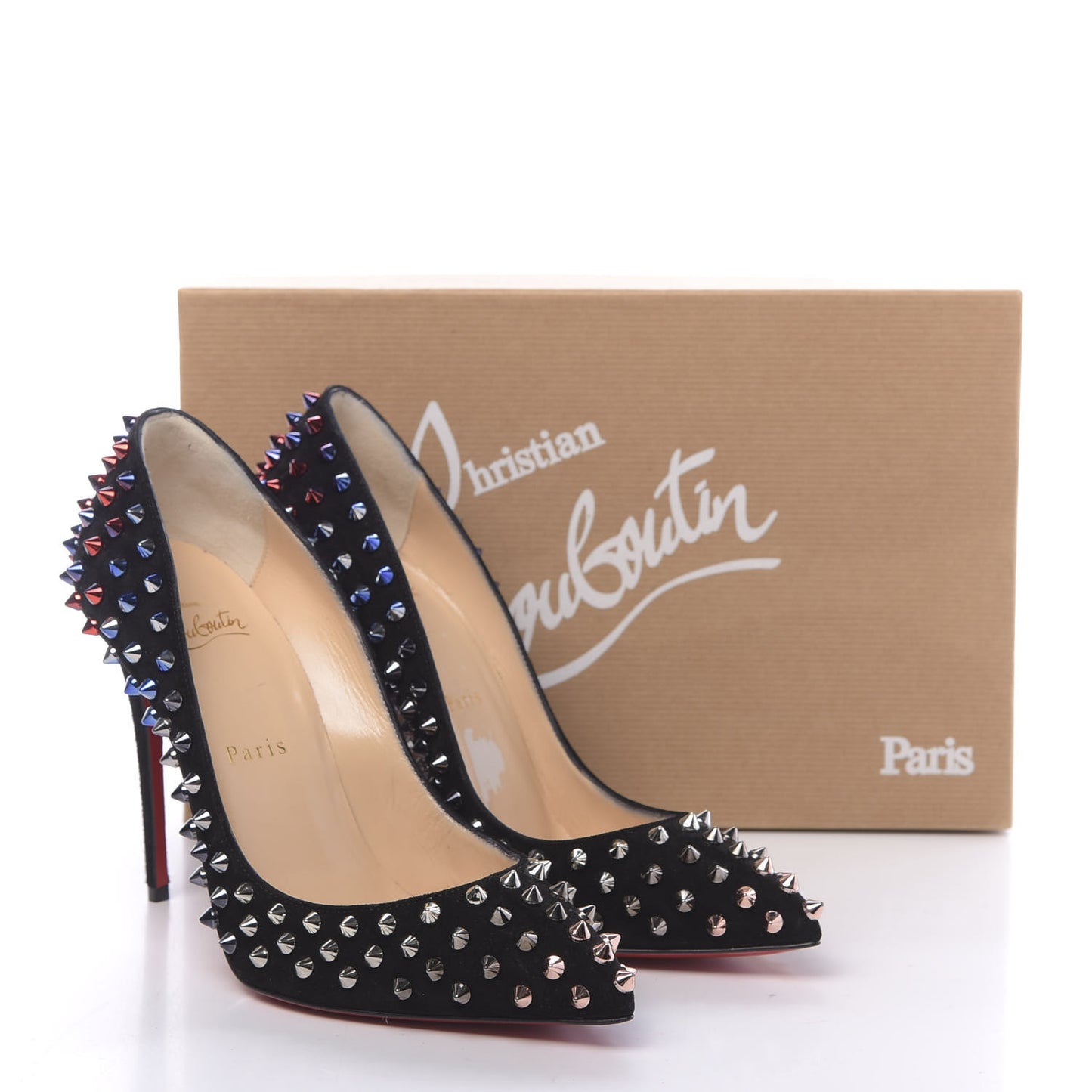 Suede Follies Spikes 100 Pumps 37 Black