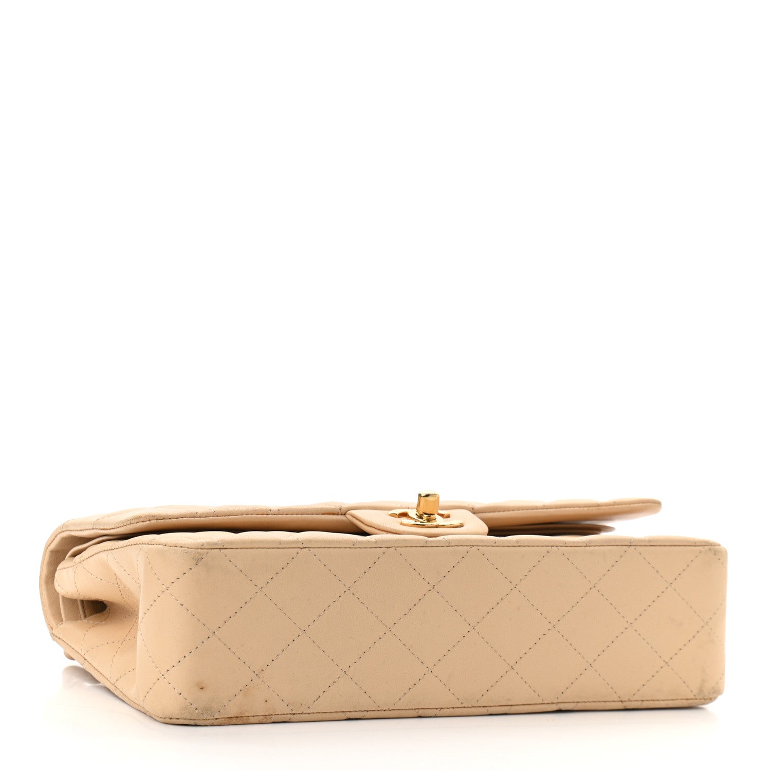 Chanel Lambskin Quilted Medium Double Flap Beige 4 of 15