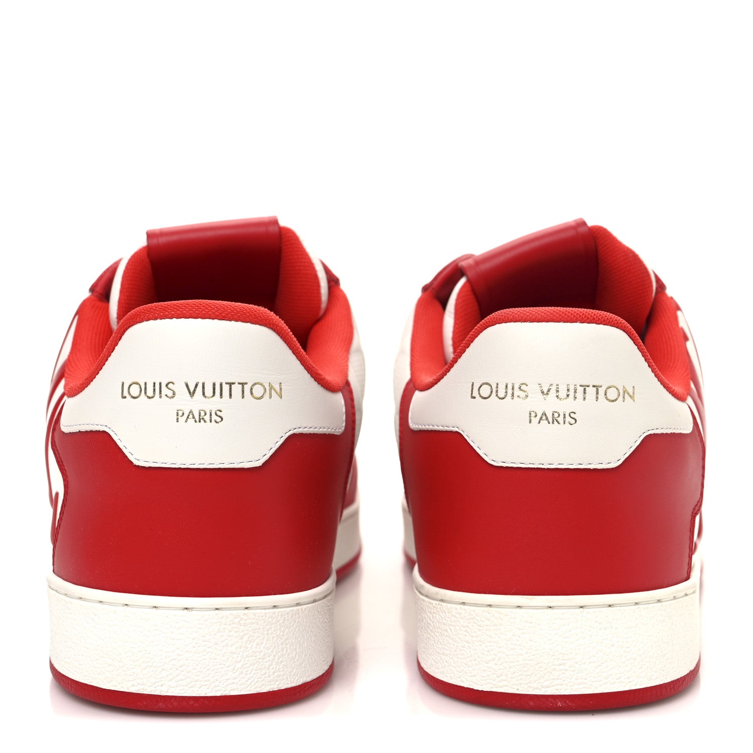 Louis Vuitton Calfskin Maxi Damier Mens Rivoli Sneakers 8 Orange White 6 of 12