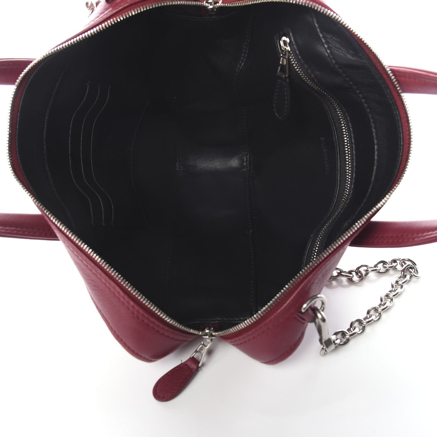 Shiny Day Calfskin XS Triangle Chain Duffle Rouge Grenat