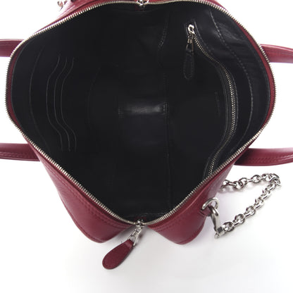 Balenciaga Shiny Day Calfskin XS Triangle Chain Duffle Rouge Grenat 5 of 6