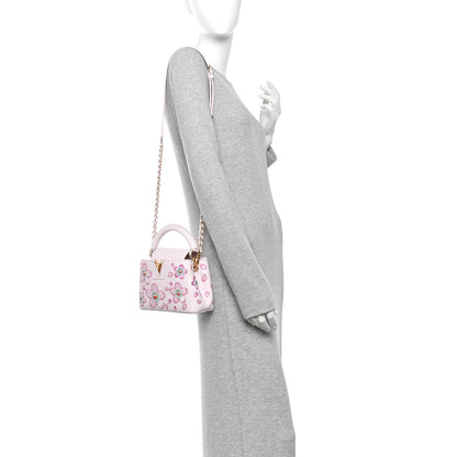 Louis Vuitton LV X TM Lambskin Beaded Embroidered Mini Cherry Blossom Capucines Pink 2 of 10
