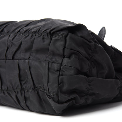 Prada Tessuto Nylon Gaufre Drawstring Tote Black 7 of 17
