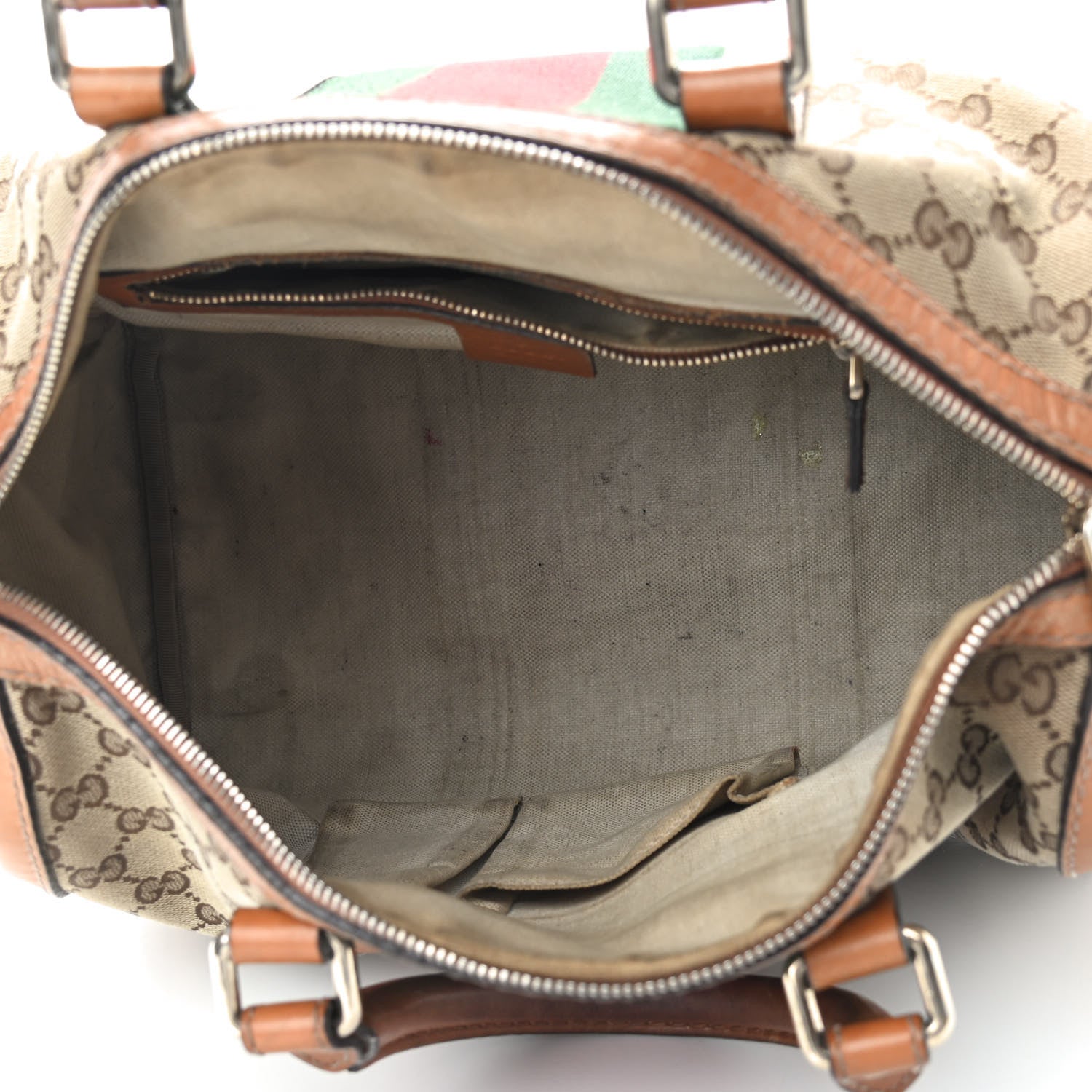 Gucci Monogram Vintage Web Medium Boston Tobacco 5 of 16