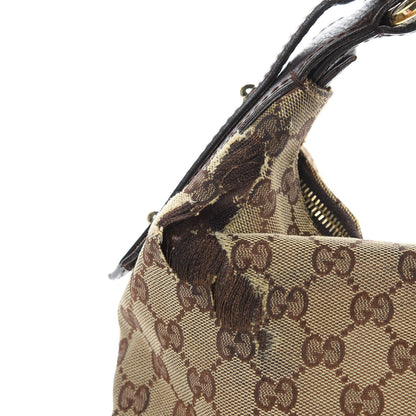 Gucci Monogram Medium Horsebit Chain Hobo Dark Brown 15 of 19