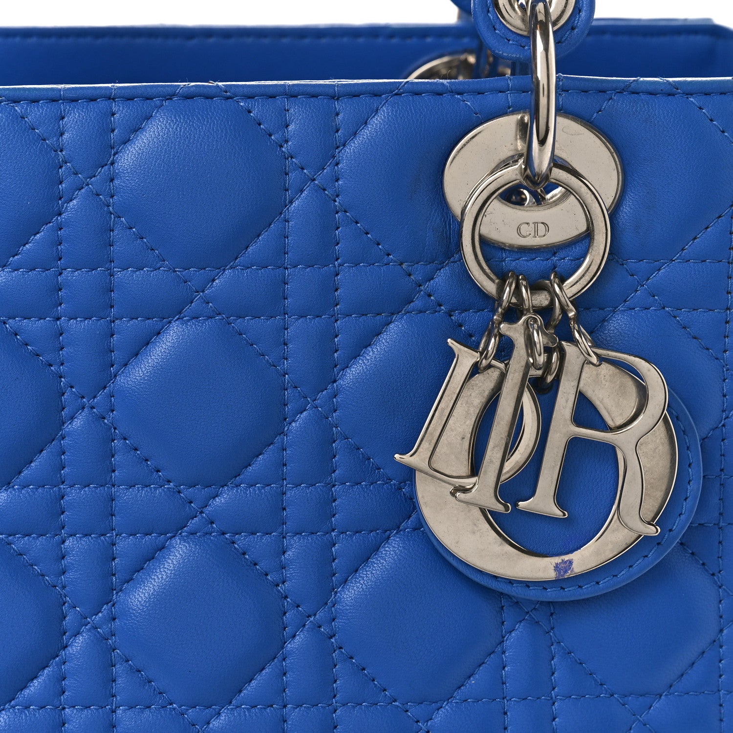 Christian Dior Lambskin Cannage Medium Lady Dior Blue 7 of 10