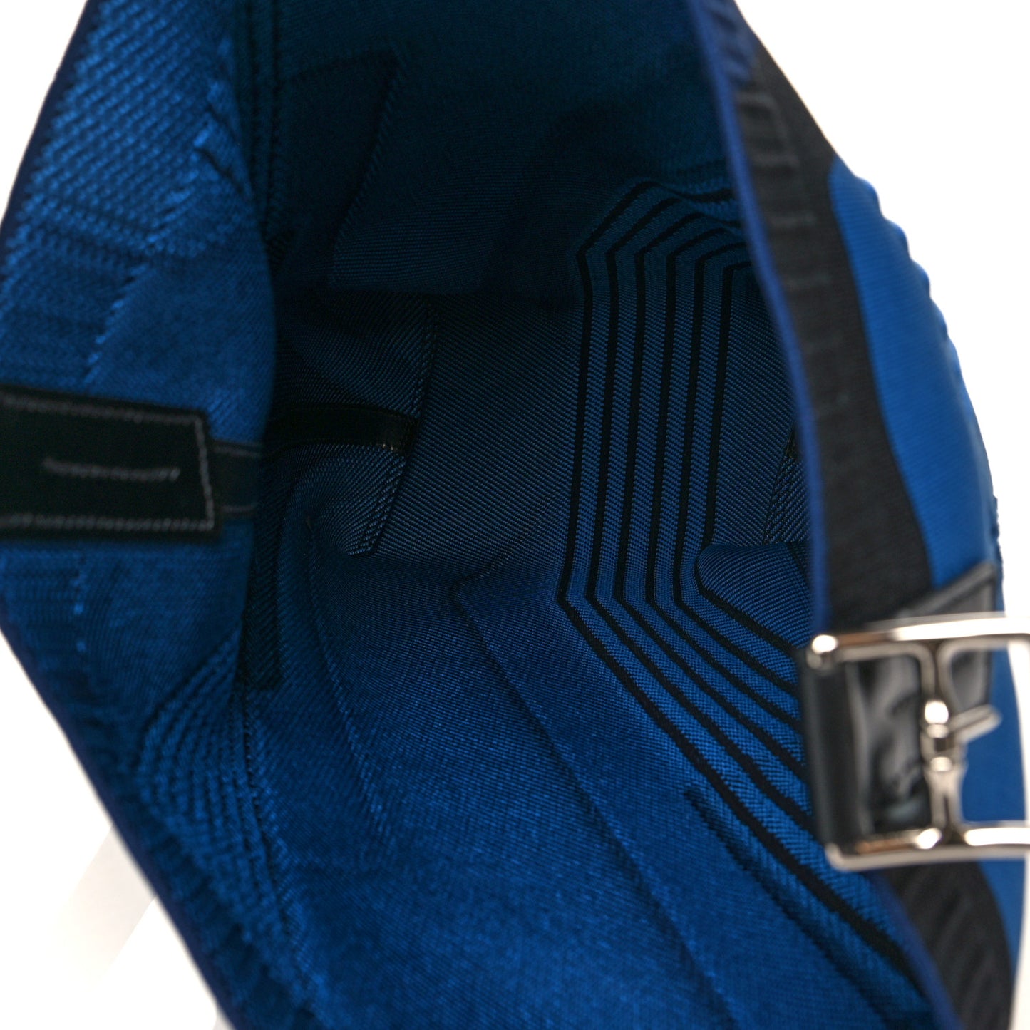 Technical Mesh Hunter Calfskin Etriviere Dynamo Shoulder Bag MM Bleu Marine Black