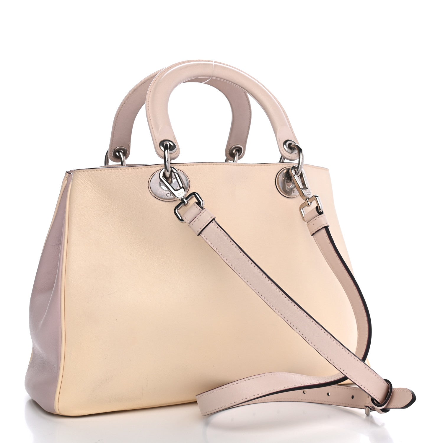 Christian Dior Smooth Calfskin Medium Diorissimo Tote Beige Pink 3 of 11