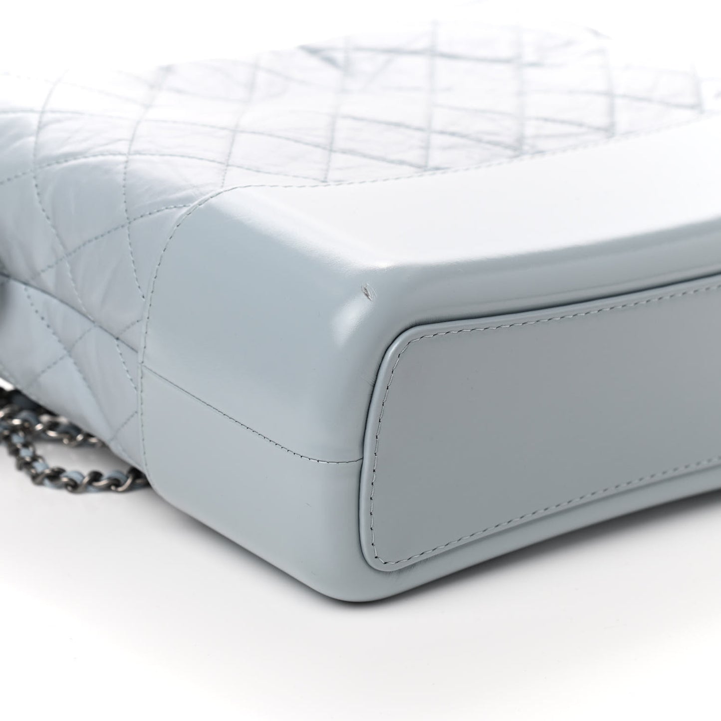 Aged Calfskin Quilted Medium Gabrielle Hobo Light Blue