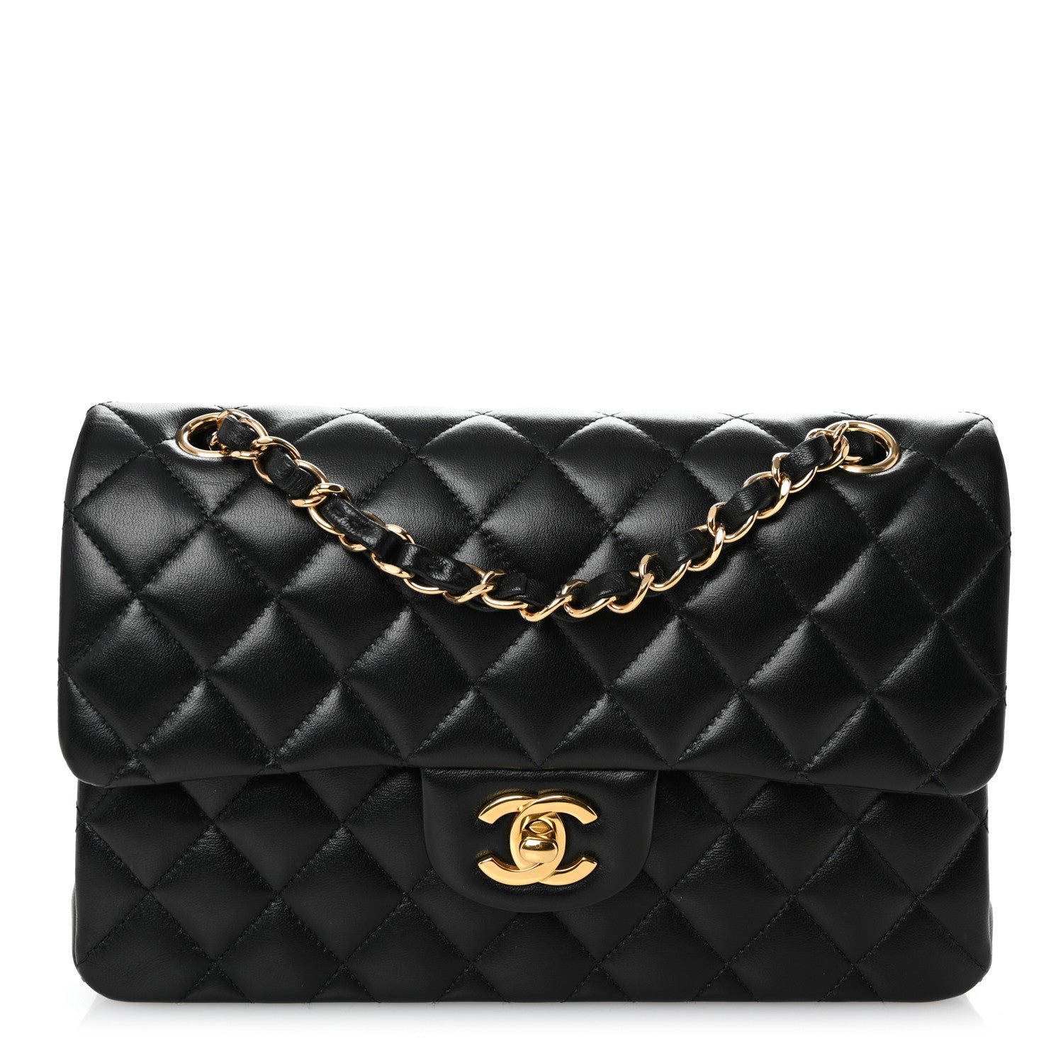 Chanel Lambskin Quilted Small Double Flap Black 1 of 10