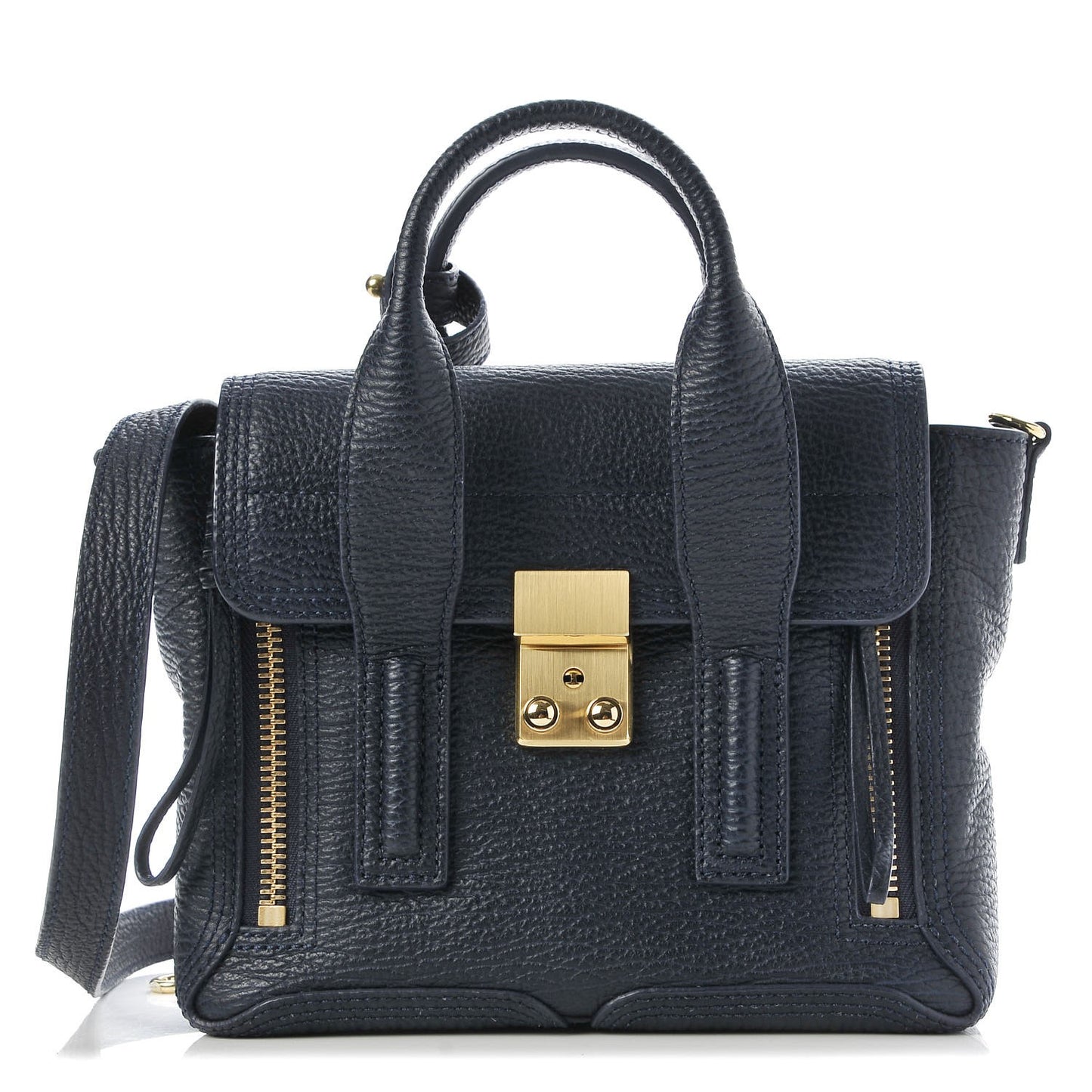 3.1 Textured Calfskin Mini Pashli Satchel Ink