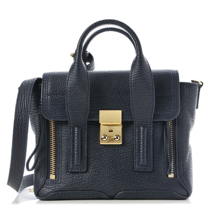 3.1 Phillip Lim 3.1 Textured Calfskin Mini Pashli Satchel Ink 1 of 7