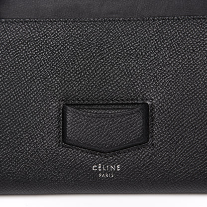 Celine Grained Calfskin Medium Trotteur Multifunction Flap Wallet Black 7 of 7