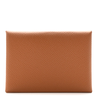 Hermes Epsom Calvi Duo Card Case Gold 1 of 7