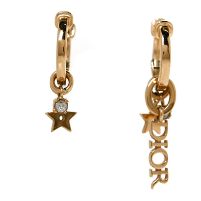 Christian Dior Metal Drop Earrings Antique Gold 1 of 4