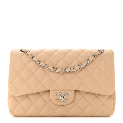 Chanel Lambskin Quilted Jumbo Double Flap Beige 1 of 10