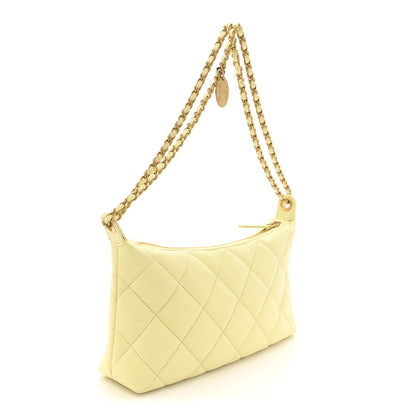 Chanel Lambskin Quilted Hobo Shoulder Bag Light Yellow 3 of 12