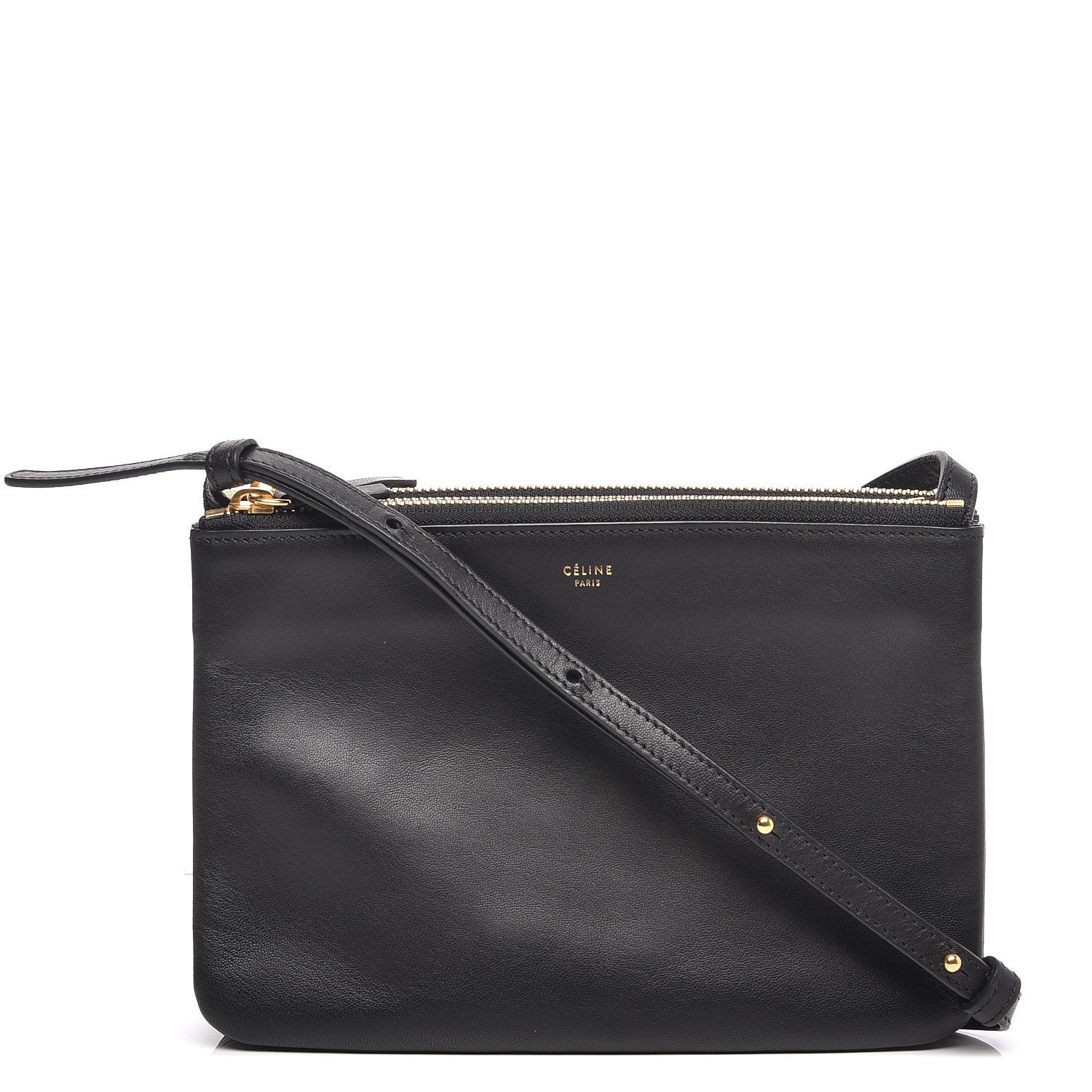 Celine Lambskin Small Trio Crossbody Bag Black 1 of 7