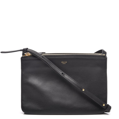 Celine Lambskin Small Trio Crossbody Bag Black 1 of 7