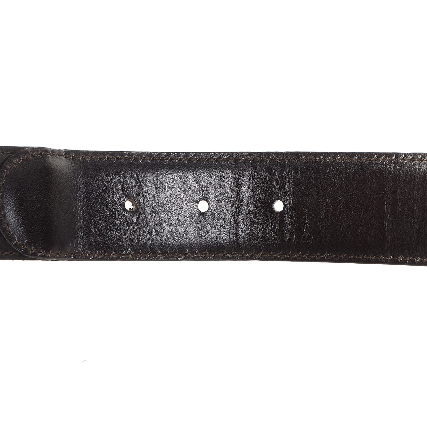 Leather Canvas Bamboo Horsebit Print Belt 95 38 Brown
