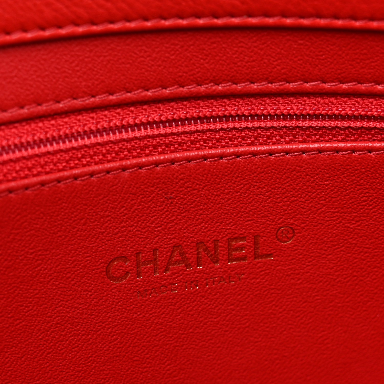 Chanel Calfskin Chevron Quilted Casual Trip Clutch Red 6 of 7