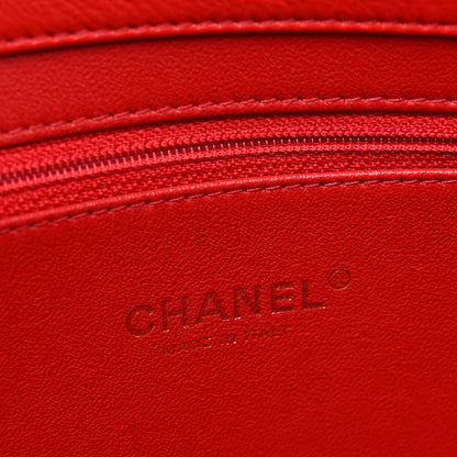 Chanel Calfskin Chevron Quilted Casual Trip Clutch Red 6 of 7