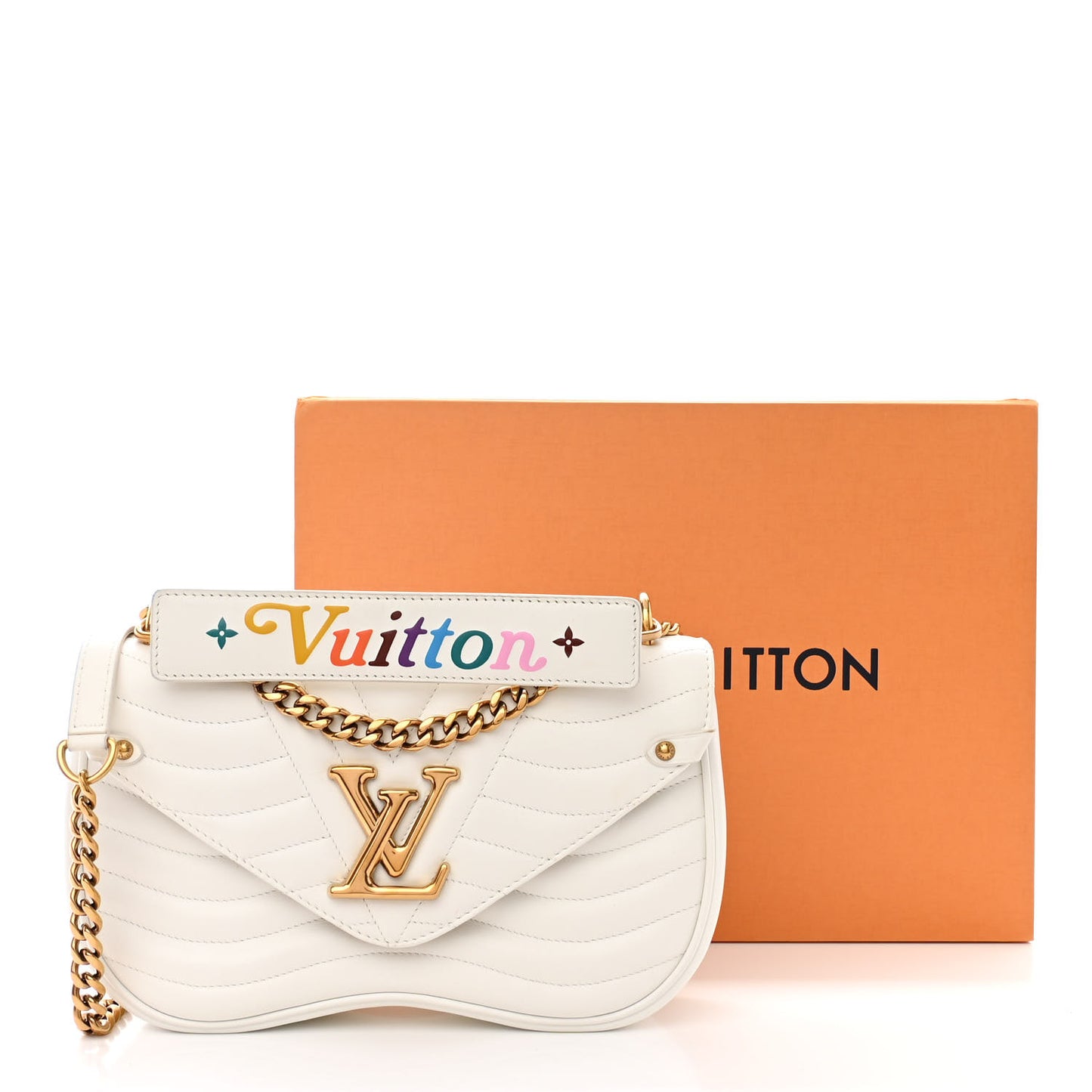 Calfskin New Wave Chain PM White