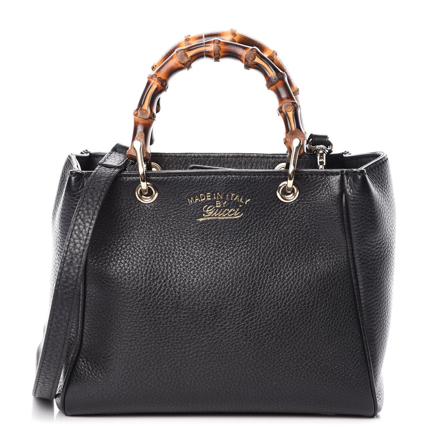 Cellarius Calfskin Mini Bamboo Shopper Tote Black