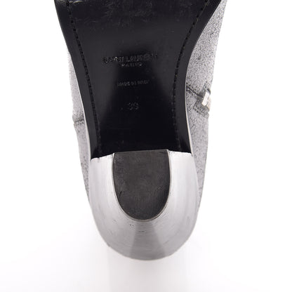 Saint Laurent Metallic Suede Curtis Ankle Boots 39 Dark Silver 12 of 22