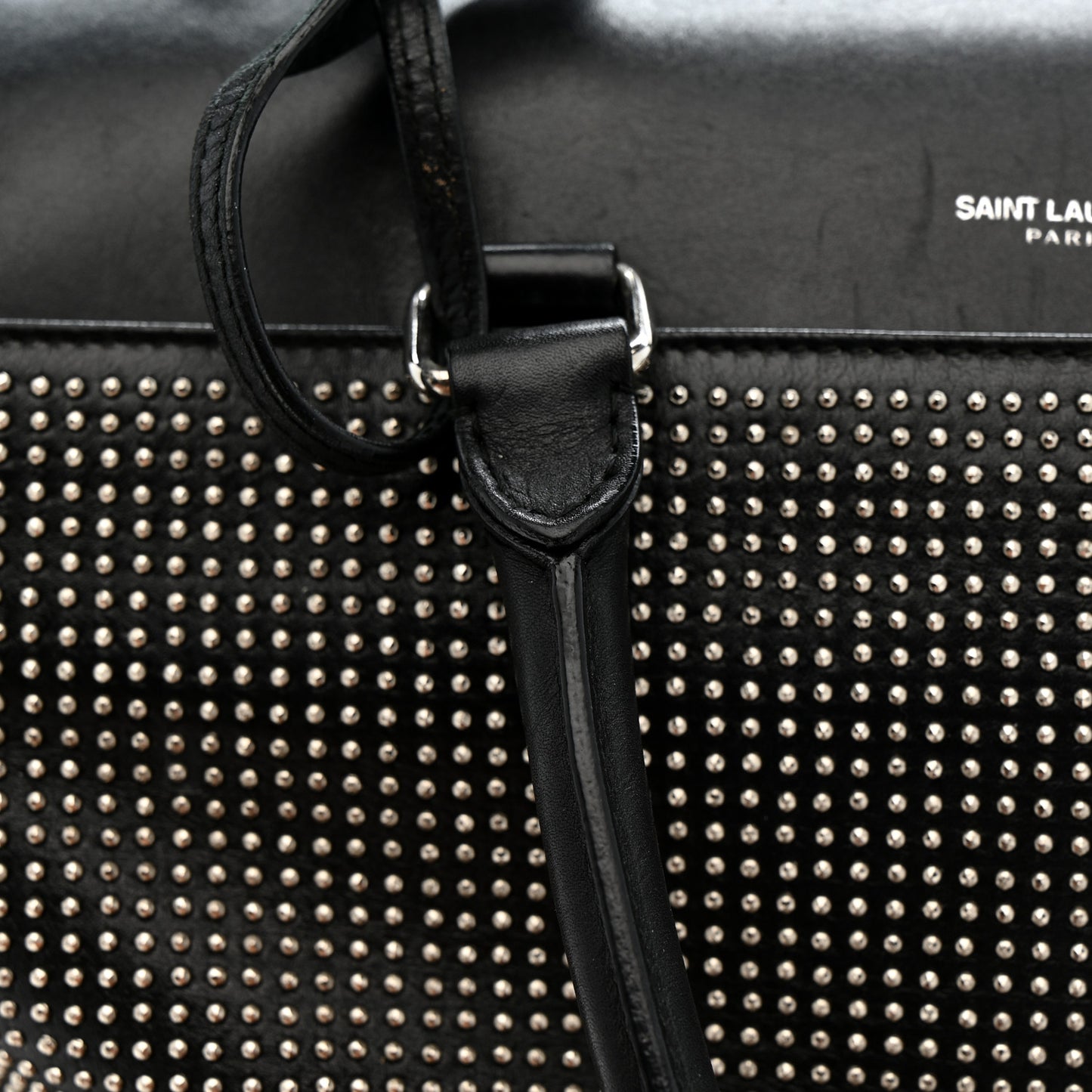 Calfskin Studded Classic Duffle 6 Black
