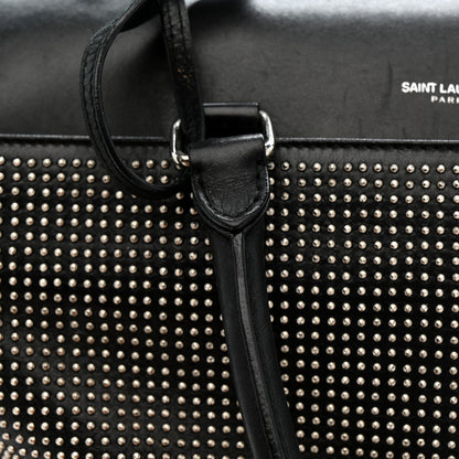 Saint Laurent Calfskin Studded Classic Duffle 6 Black 11 of 16